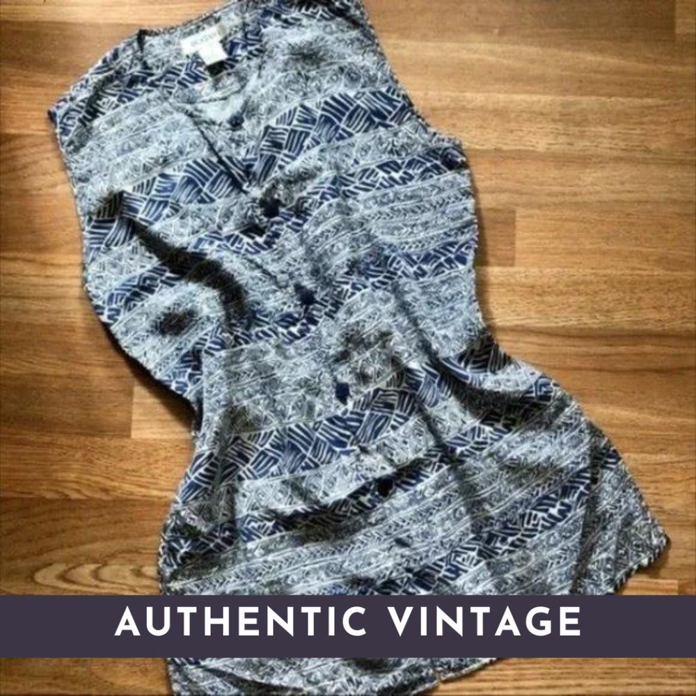 🎥 Vintage Bogari ♡ Tribal Tunic Tank ♡ 100% SILK